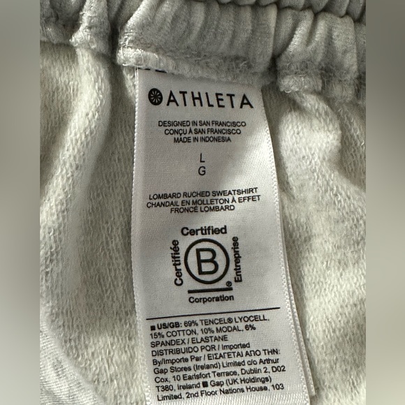 Athleta Lombard Ruched Sweatshirt Grey Size Large - Picture 10 of 12